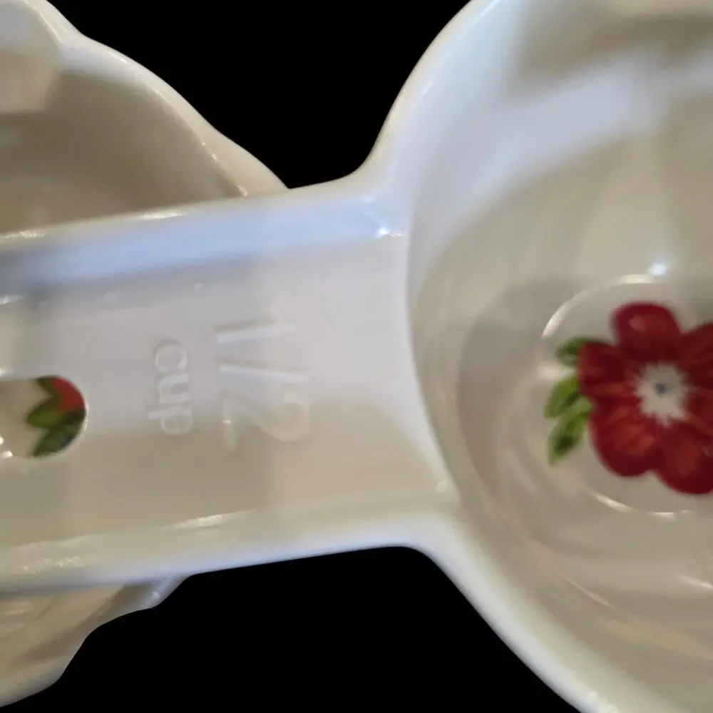 Pioneer Woman Floral Melamine Measuring Cup Set 5 Pc 1 Cup 1/2 1/3 1/4 & 2...